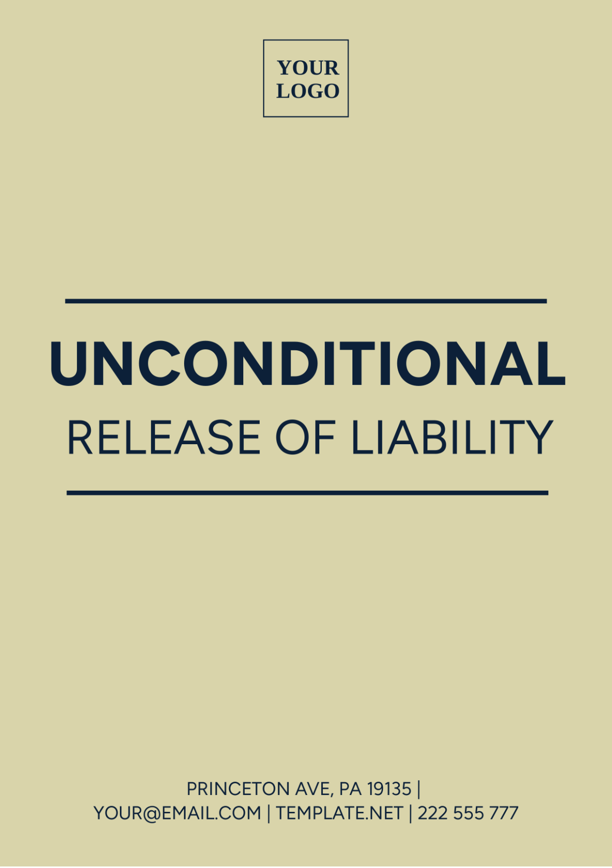 Unconditional Release Of Liability Template