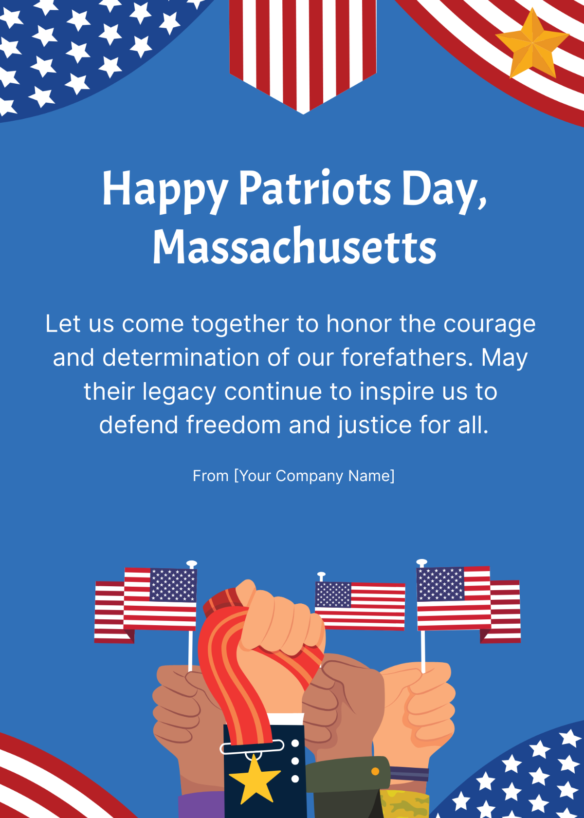 Happy Patriots day Massachusetts Template