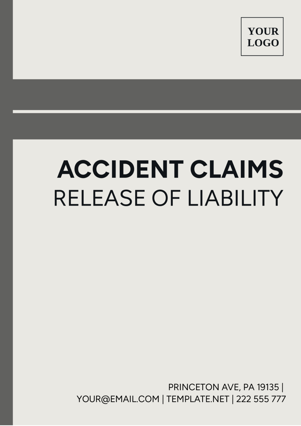 Accident Claims Release Of Liability Template
