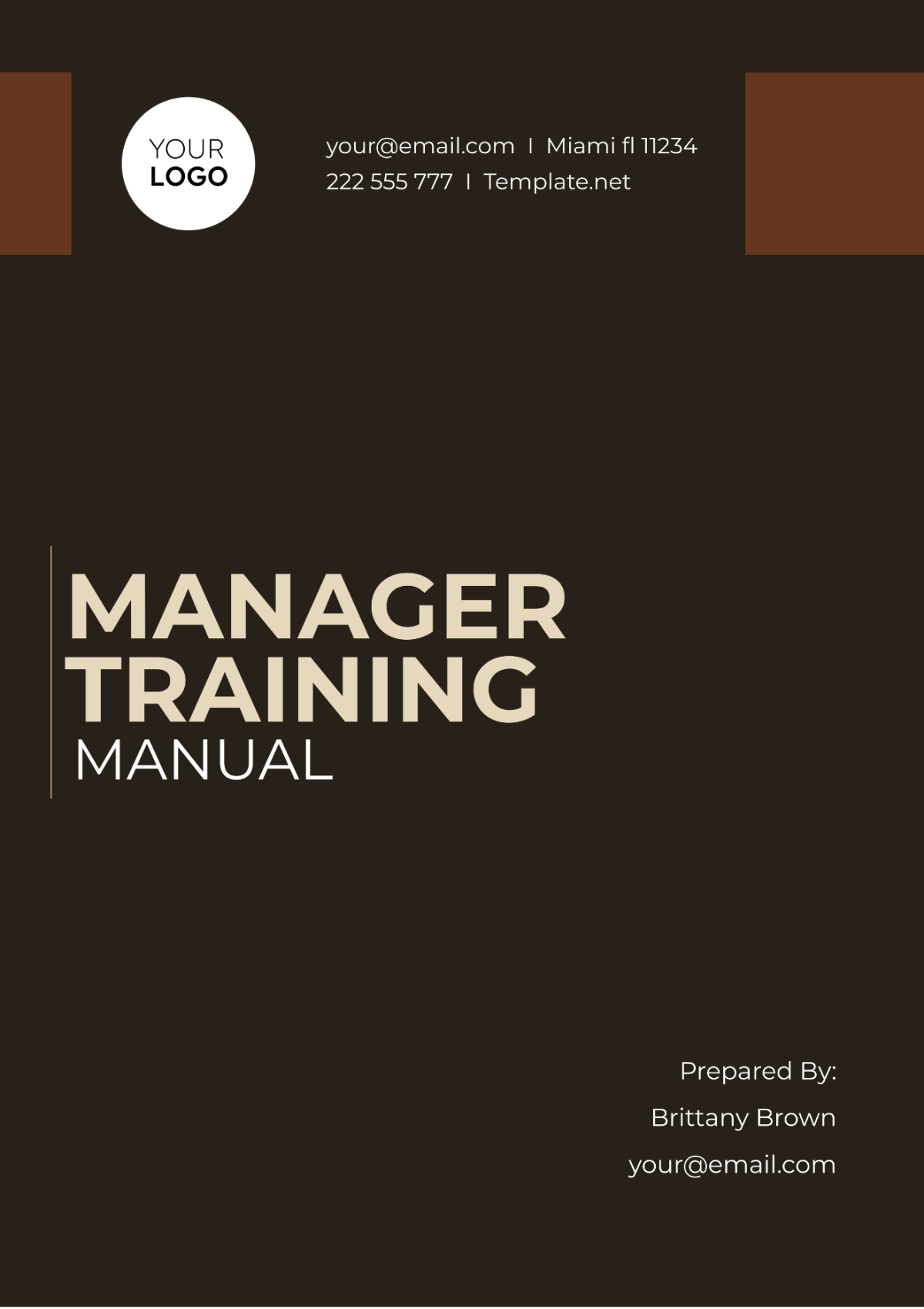 Free  Manager Training Manual Template