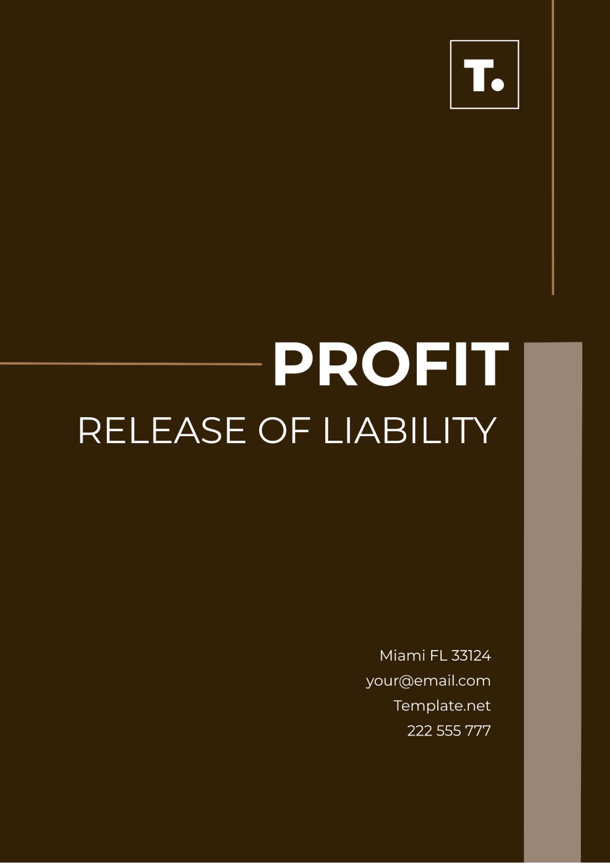 Free Profit Release Of Liability Template