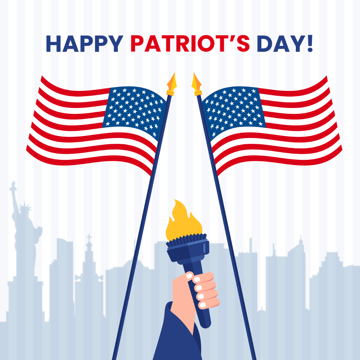 Patriot's Day Flag Template