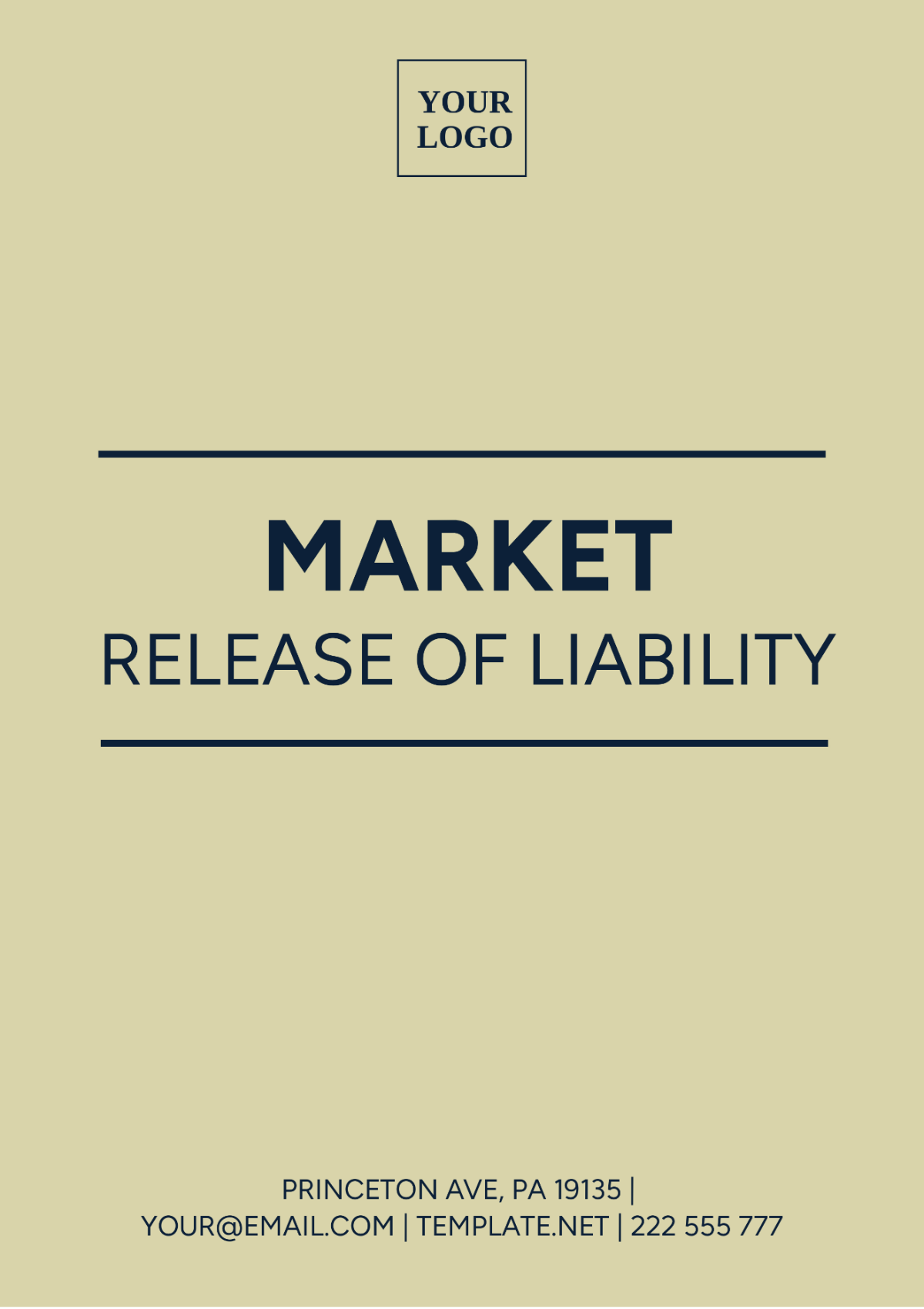 Market Release Of Liability Template