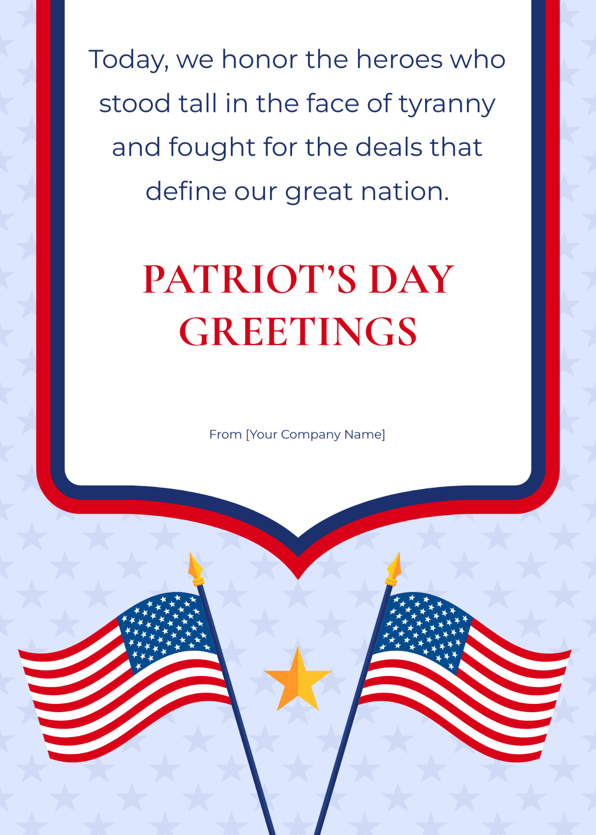 Patriot's Day Greeting Card