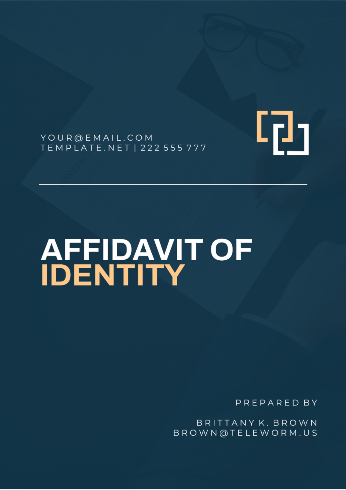 Delaware Affidavit of Identity Template