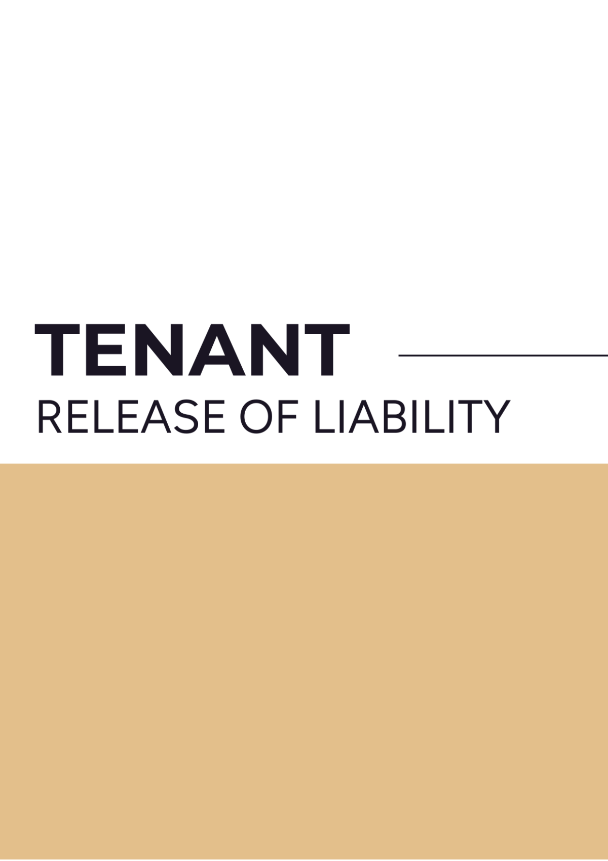 Tenant Release Of Liability Template