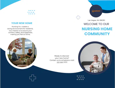 Free Welcome to Our Nursing Home Community Brochure Template to Edit Online