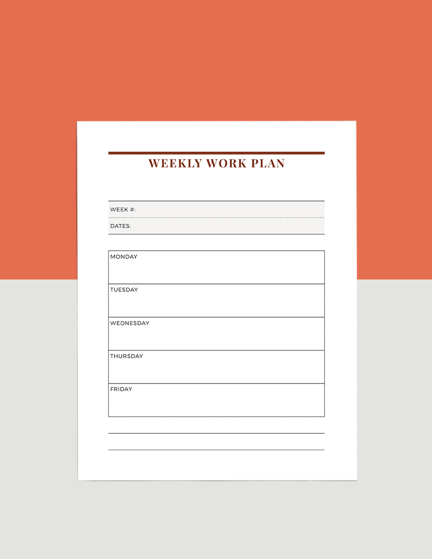 Minimal Work Planner Template
