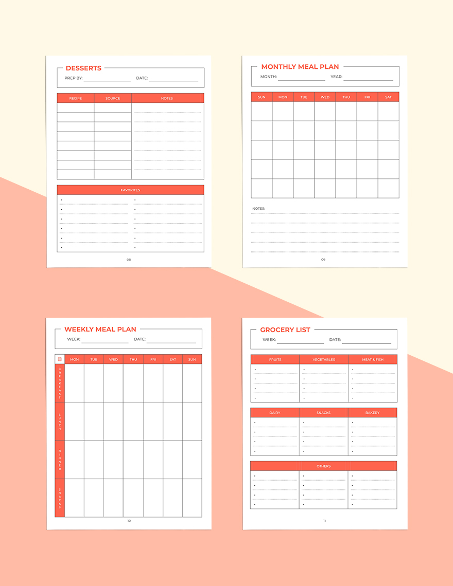 Personal Recipe Planner Template