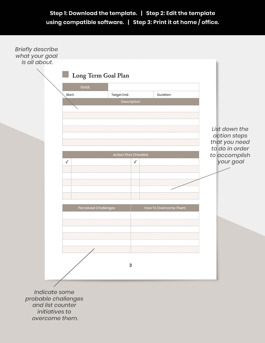 Personal Goal Planner Template