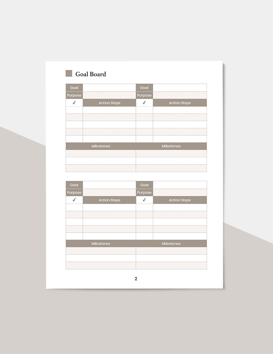Personal Goal Planner Template