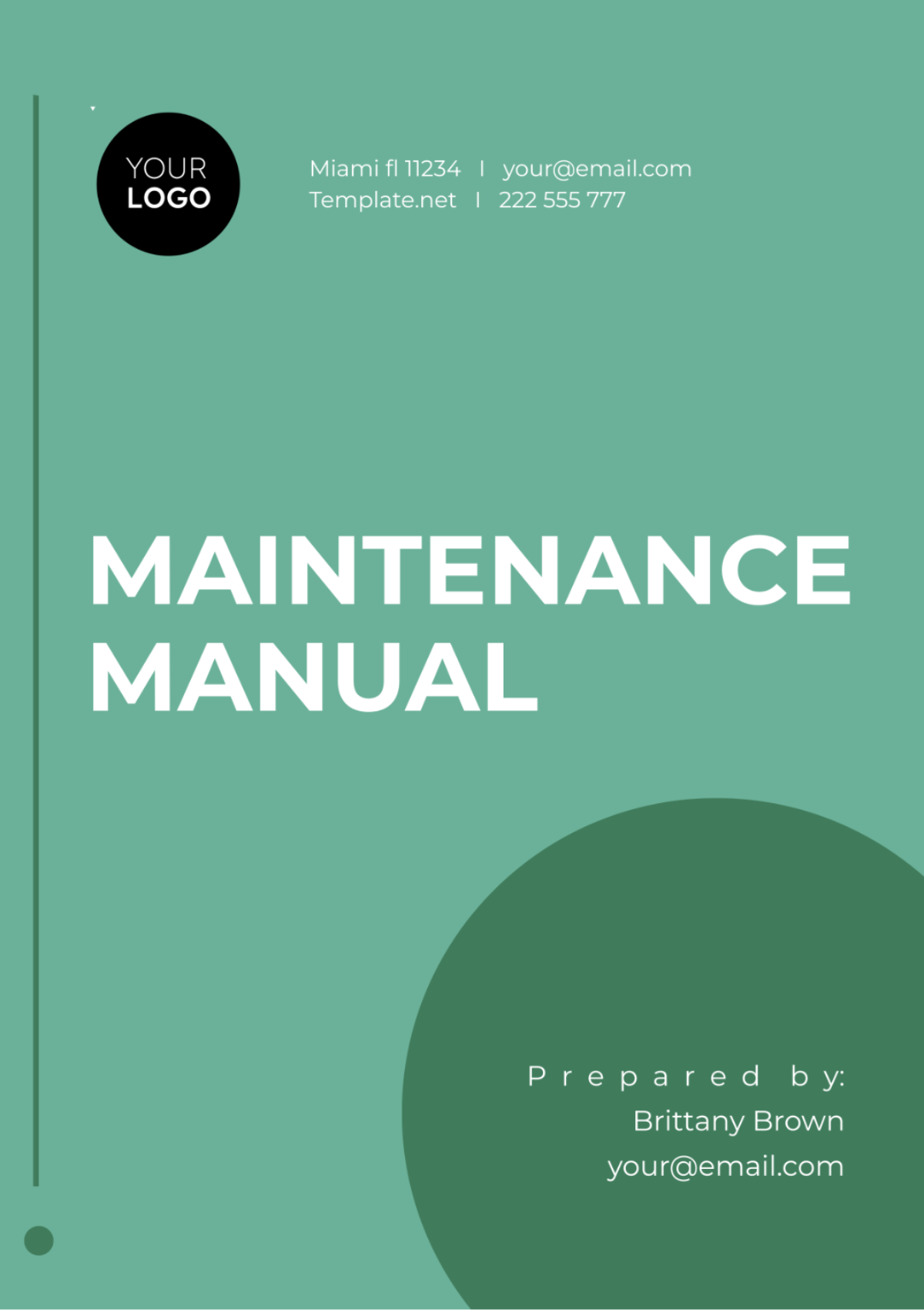 Free Maintenance Manual Template