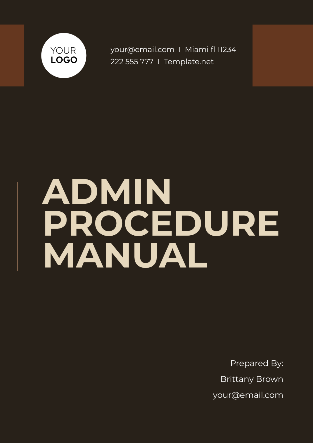 Free Admin Procedure Manual Template