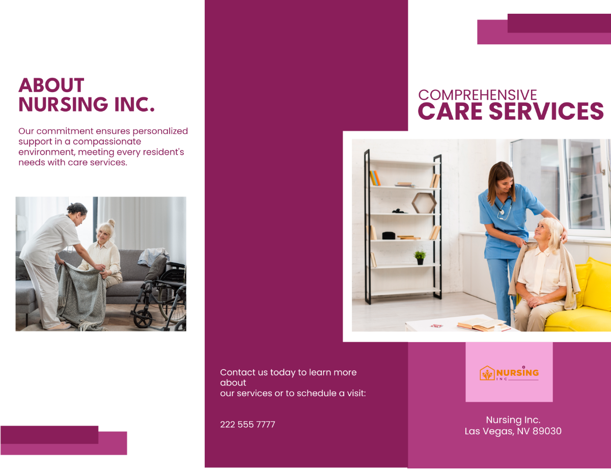 Free Comprehensive Care Services Brochure Template