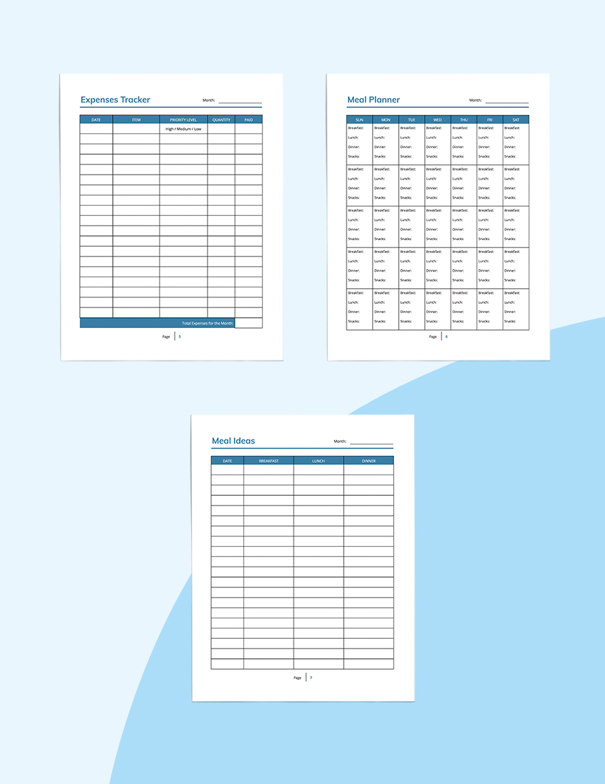 Monthly Personal Planner Template