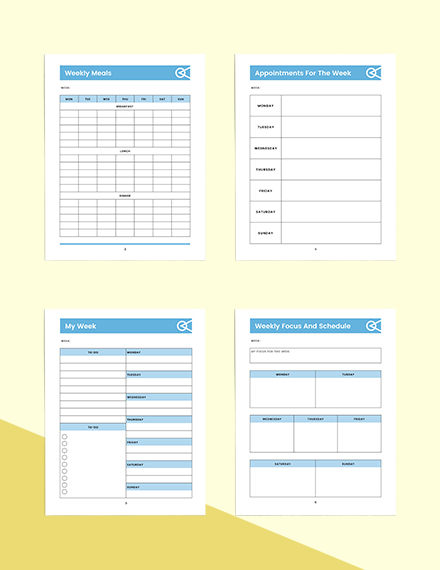 weekly Personal planner Download