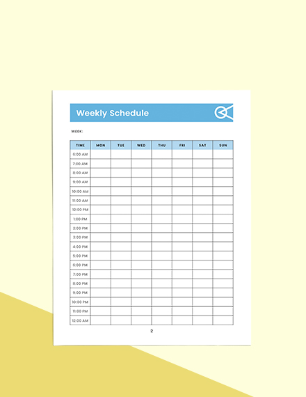 weekly Personal planner Sample
