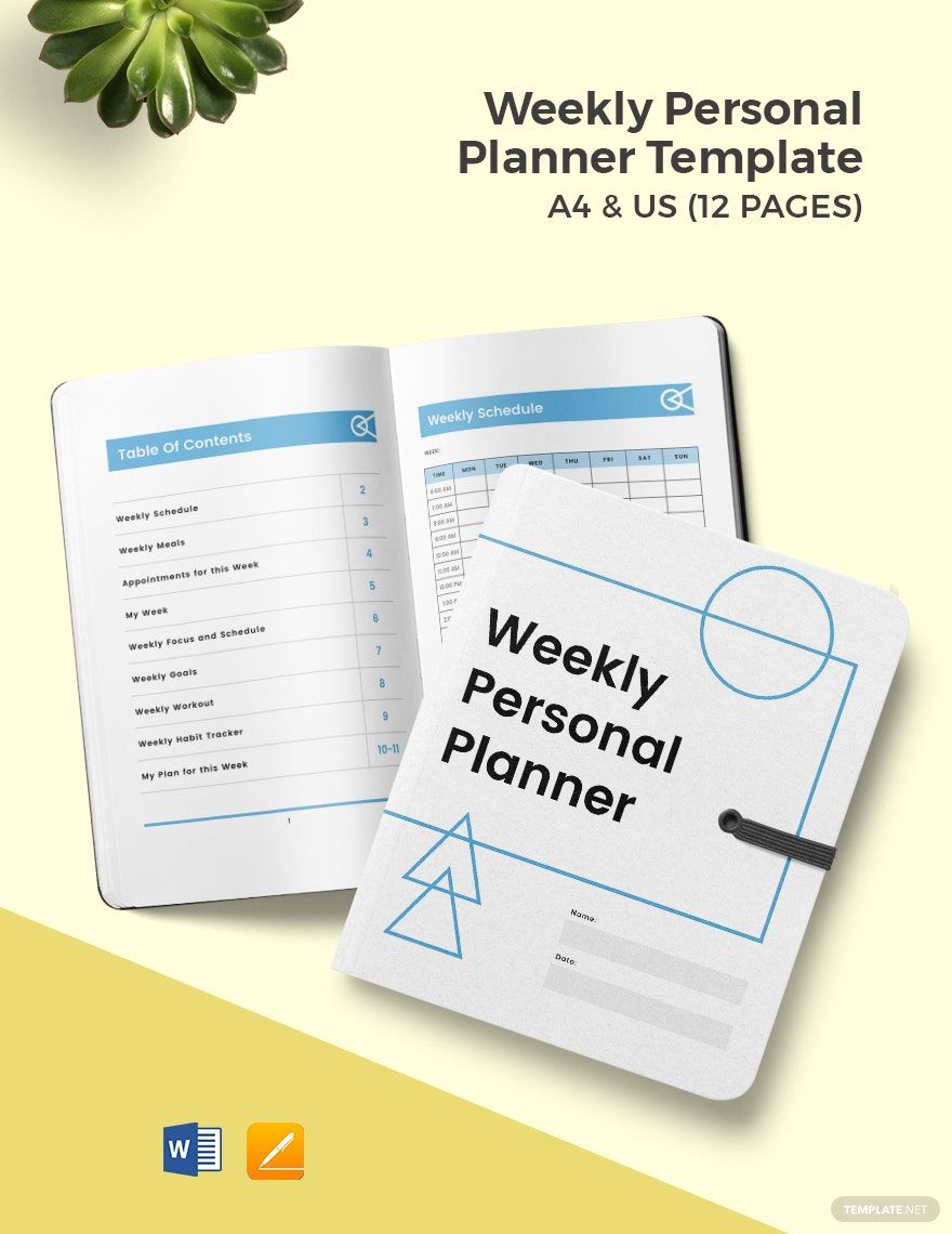 Weekly Planner Template - Illustrator, InDesign, PSD | Template.net