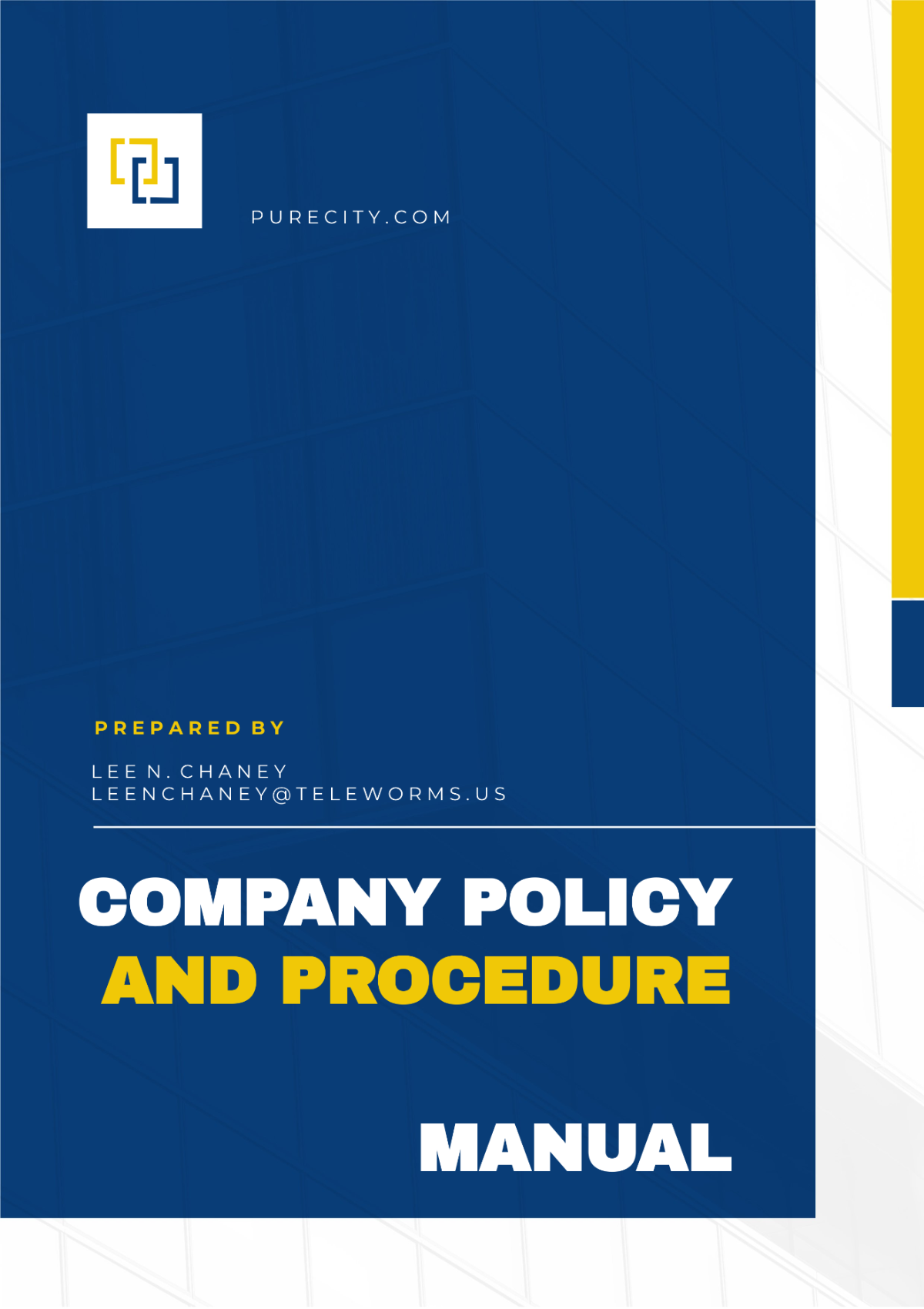 Free Company Policy and Procedure Manual Template