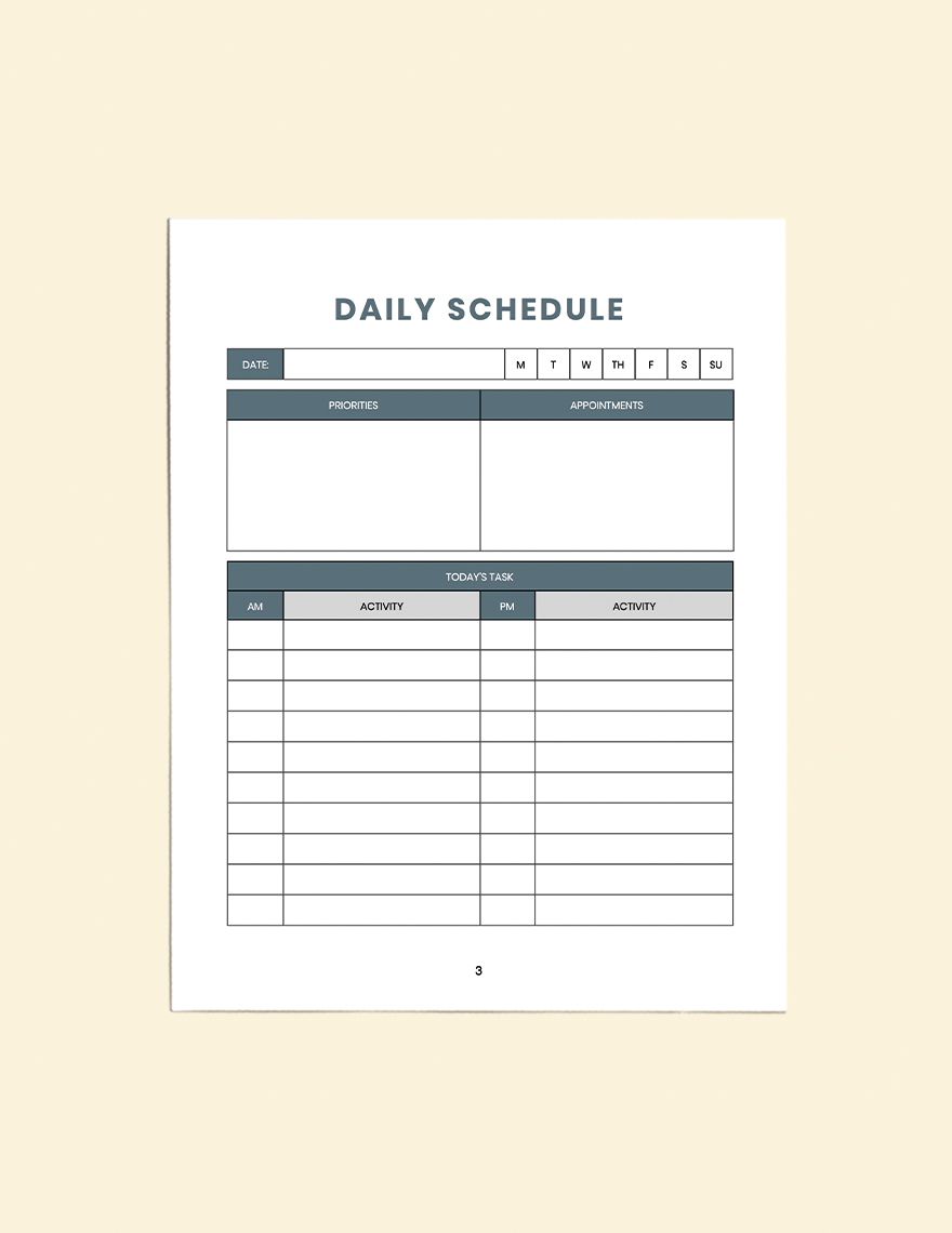 Daily Personal Planner Template