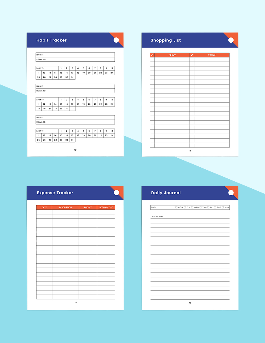 Modern Personal Planner Template in MS Word, Pages, GDocsLink, Portable ...