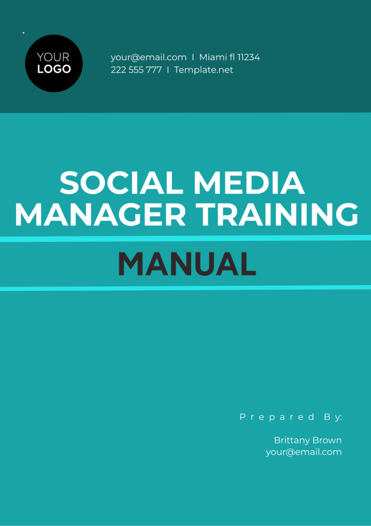 Social Media Manager Training Manual Template