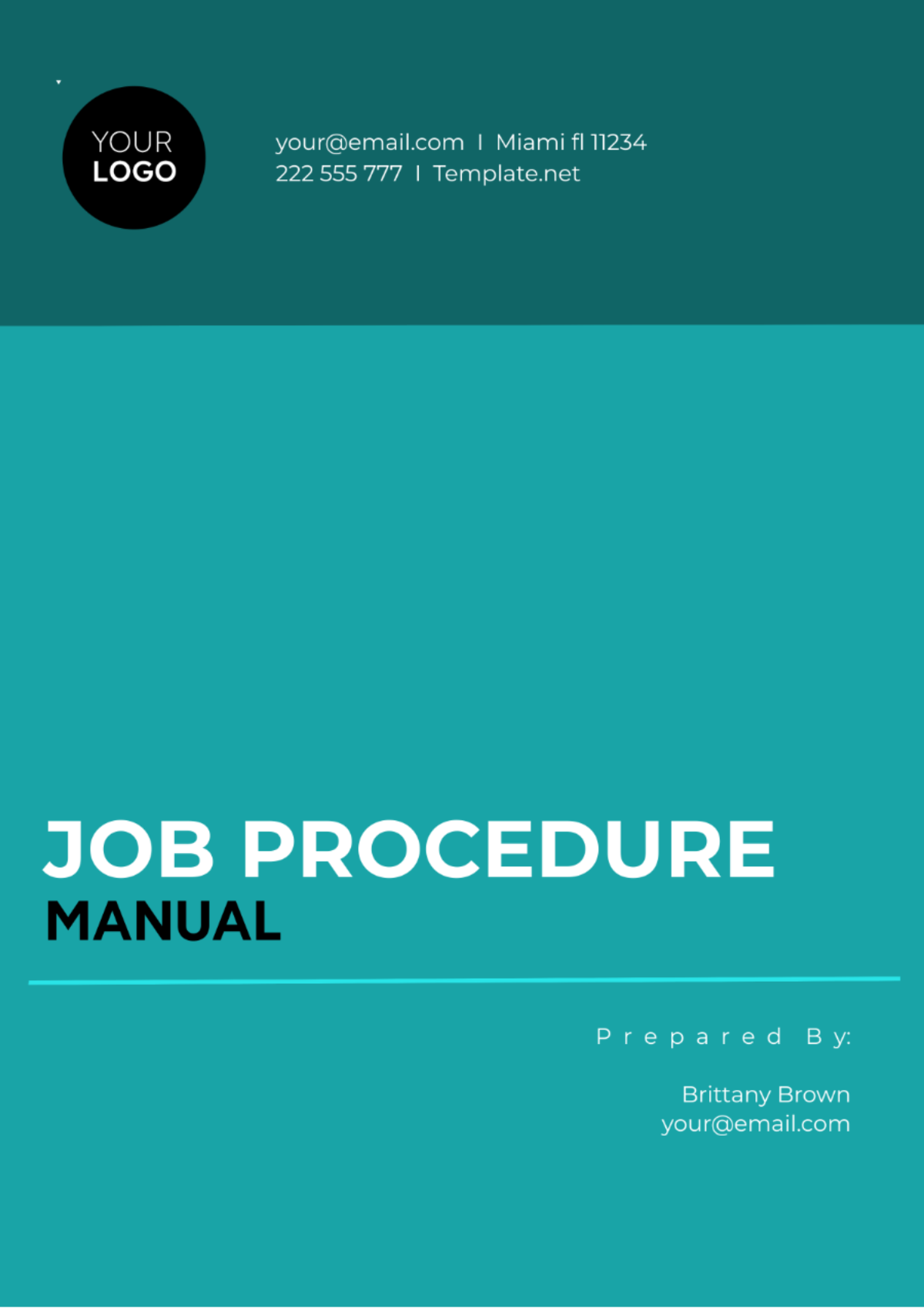 Job Procedure Manual Template