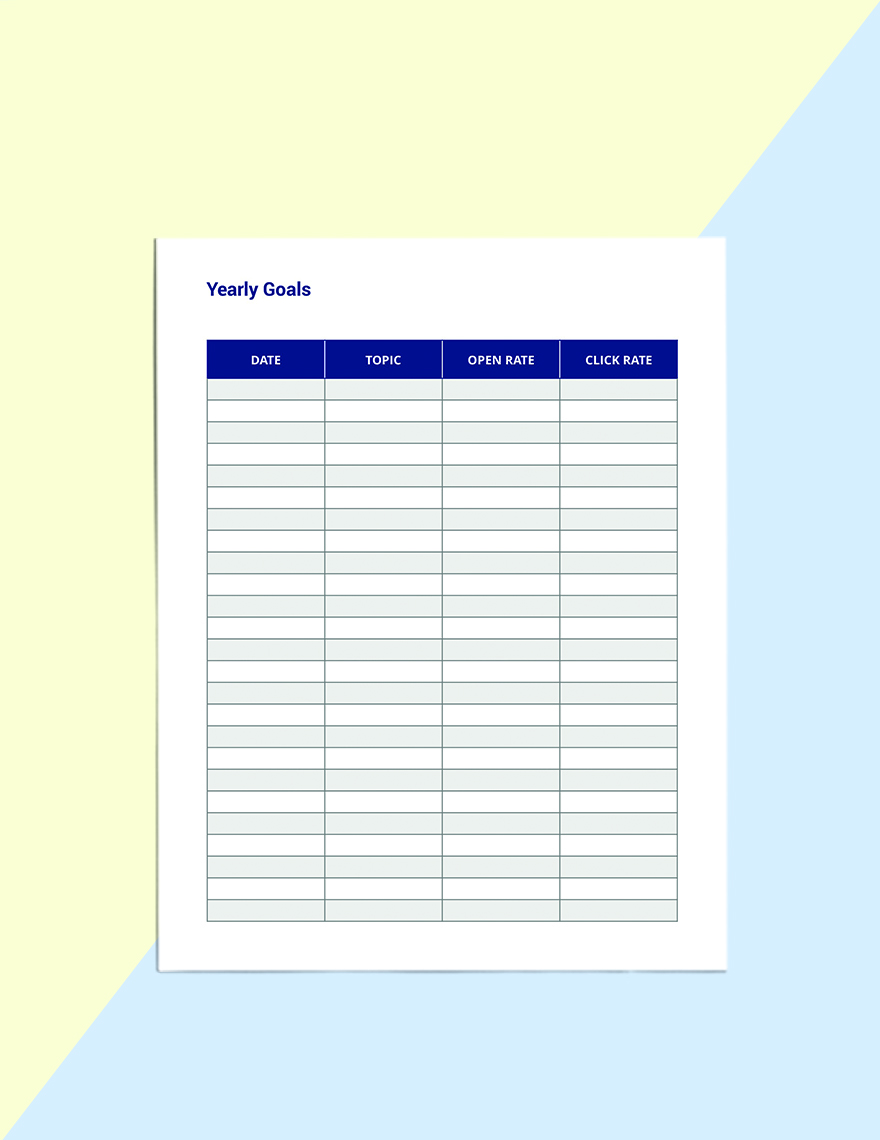 Yearly Content Media Planner Template