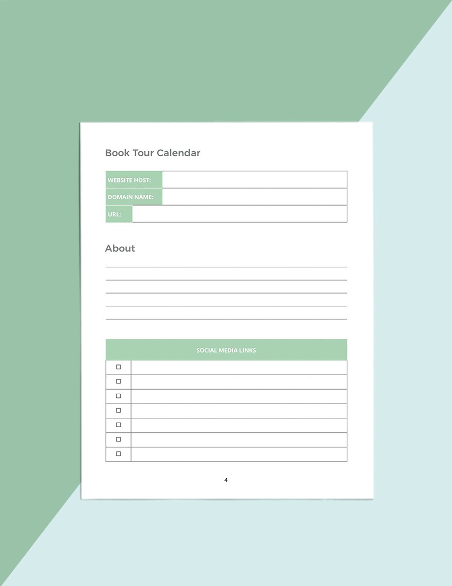 Author Media Planner Template in MS Word, Pages, GDocsLink, Portable ...
