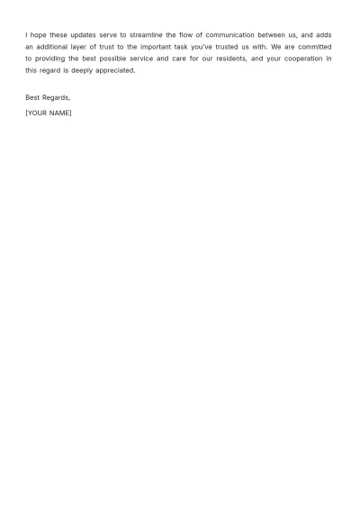 Free Nursing Home Emergency Contact Cover Letter Template to Edit Online