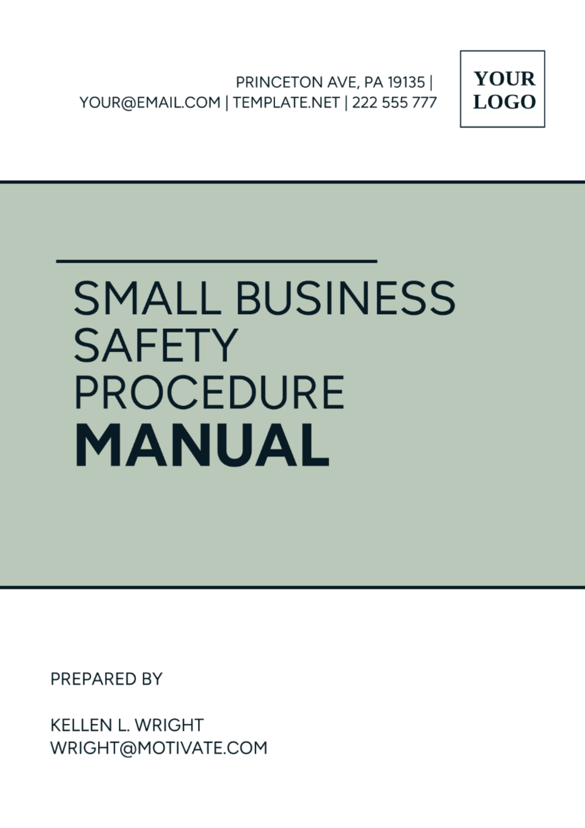 Small Business Safety Procedure Manual Template