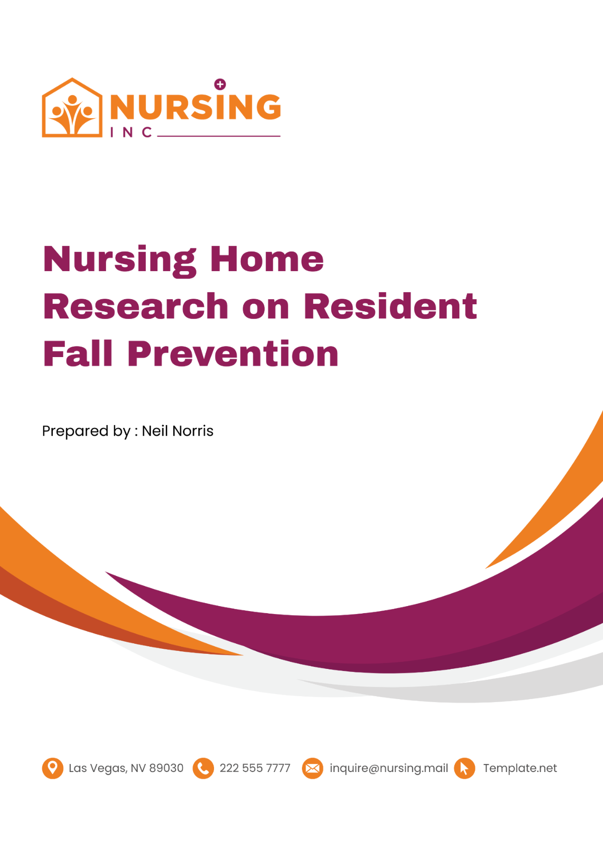 Free Nursing Home Research on Resident Fall Prevention Template