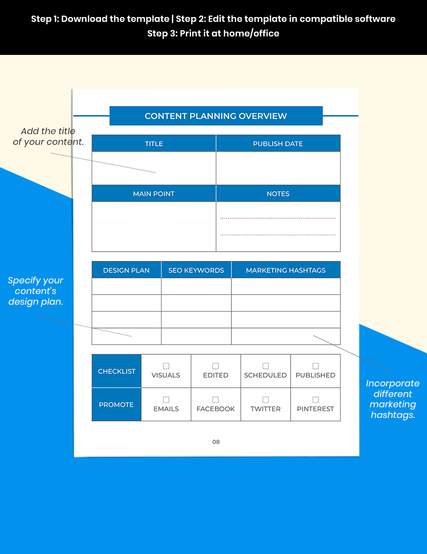 Content Media Planner Template