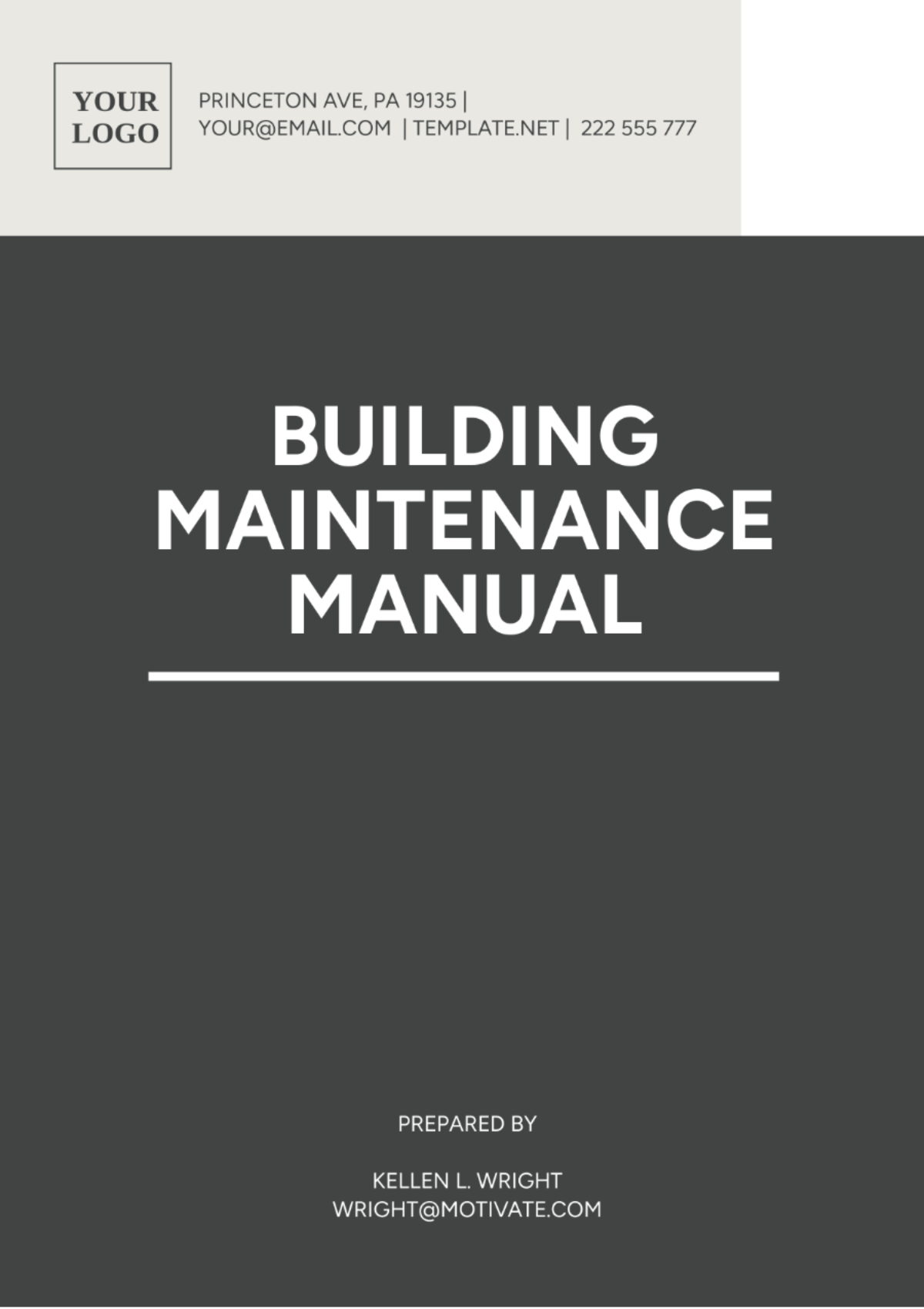 Building Maintenance Manual Template