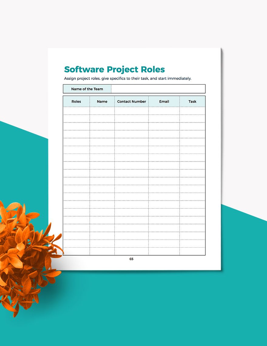 Software Project Planner Template