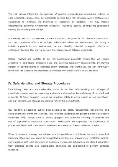 Free Nursing Home Chemical Hazard Communication Plan Template to Edit Online