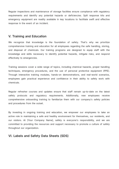 Free Nursing Home Chemical Hazard Communication Plan Template to Edit Online