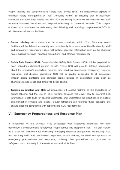 Free Nursing Home Chemical Hazard Communication Plan Template to Edit Online