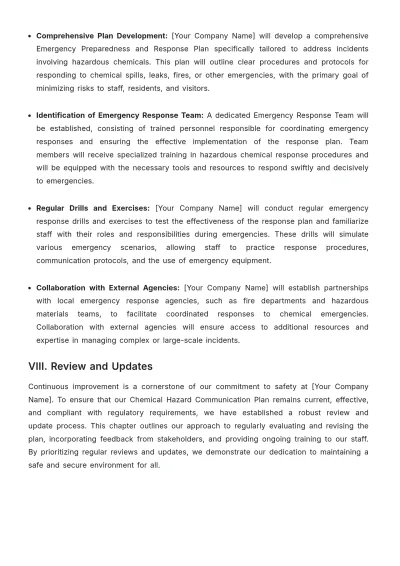 Free Nursing Home Chemical Hazard Communication Plan Template to Edit Online