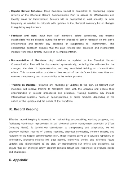Free Nursing Home Chemical Hazard Communication Plan Template to Edit Online