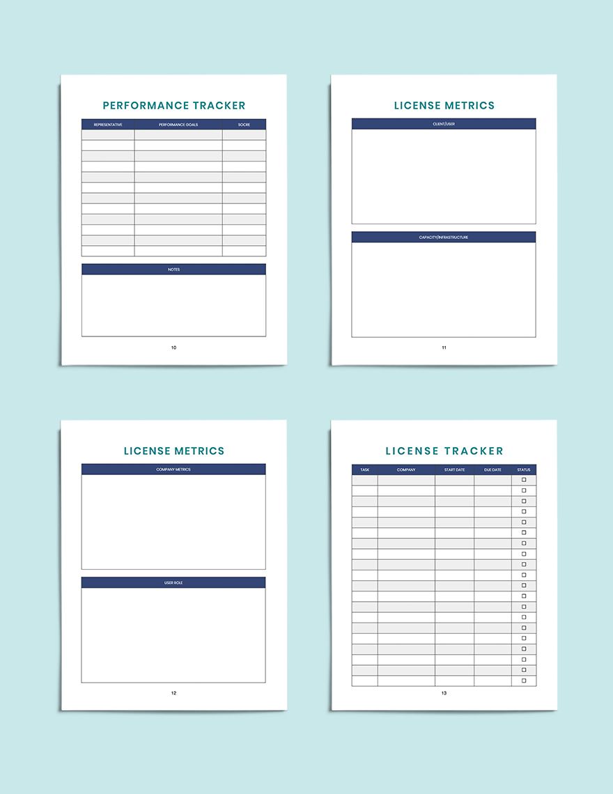 Software Licences Planner Template