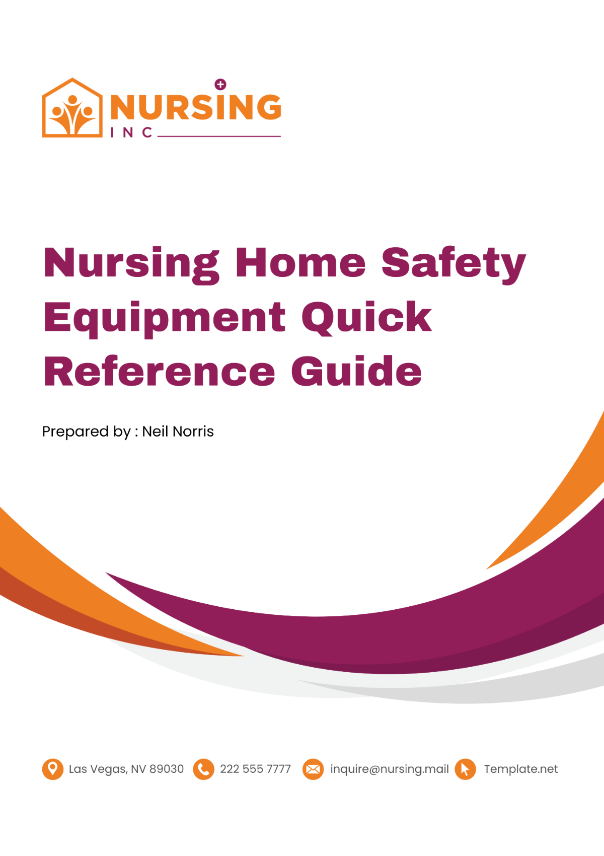 Free Nursing Home Safety Equipment Quick Reference Guide Template