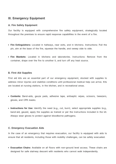 Free Nursing Home Safety Equipment Quick Reference Guide Template to Edit Online