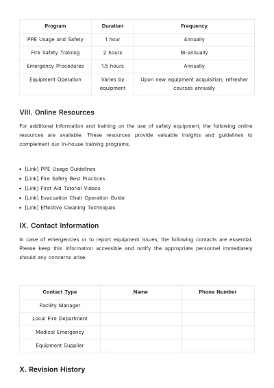 Free Nursing Home Safety Equipment Quick Reference Guide Template to Edit Online