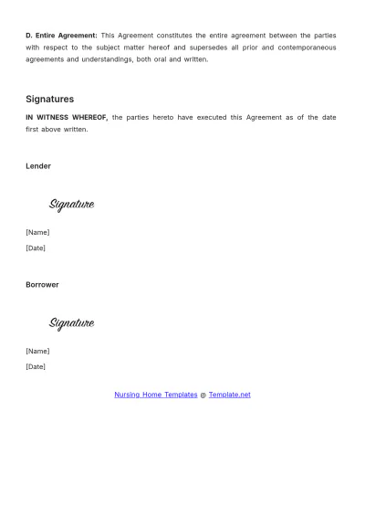 Free Nursing Home Financing Agreement Template to Edit Online