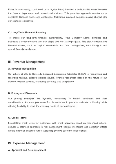 Free Financial Policy Outline Template to Edit Online