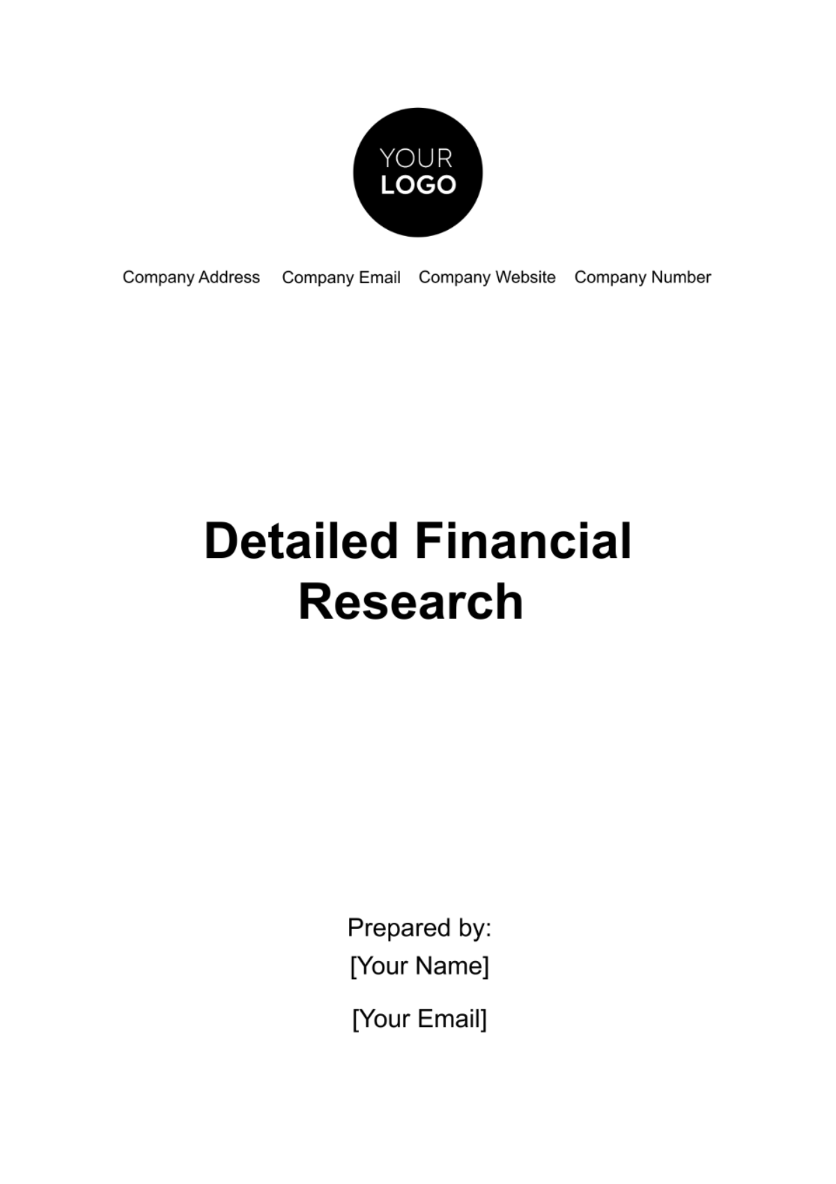 Detailed Financial Research Template