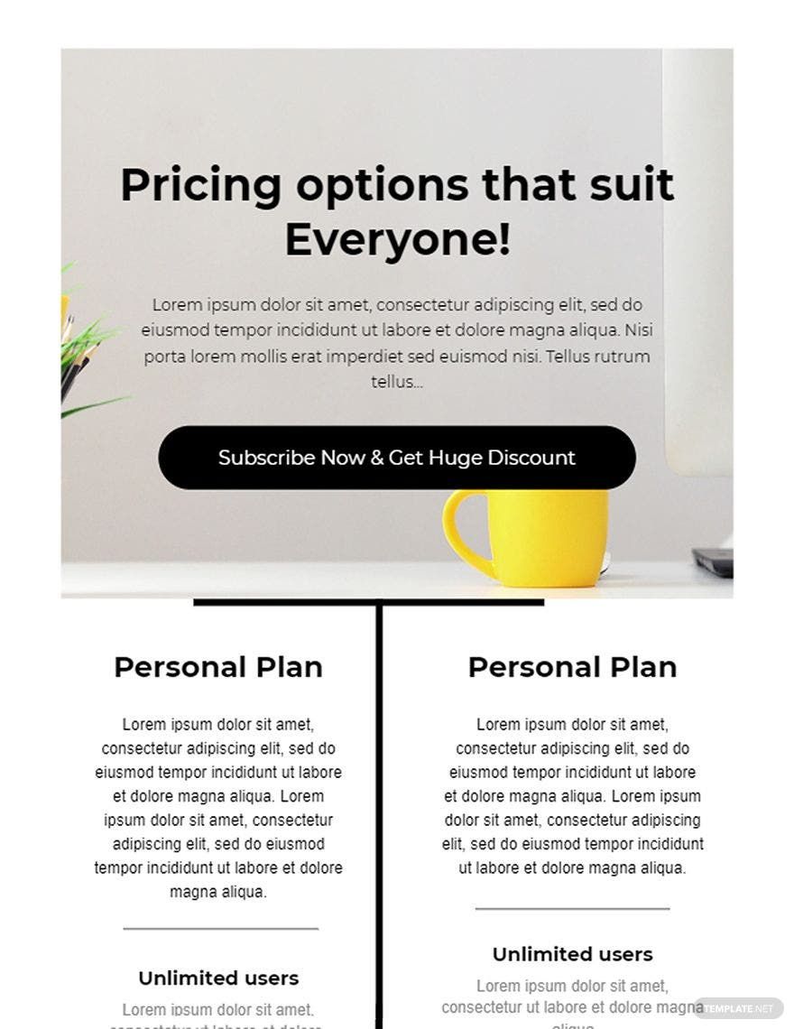 Free Advanced Pricing Page Template