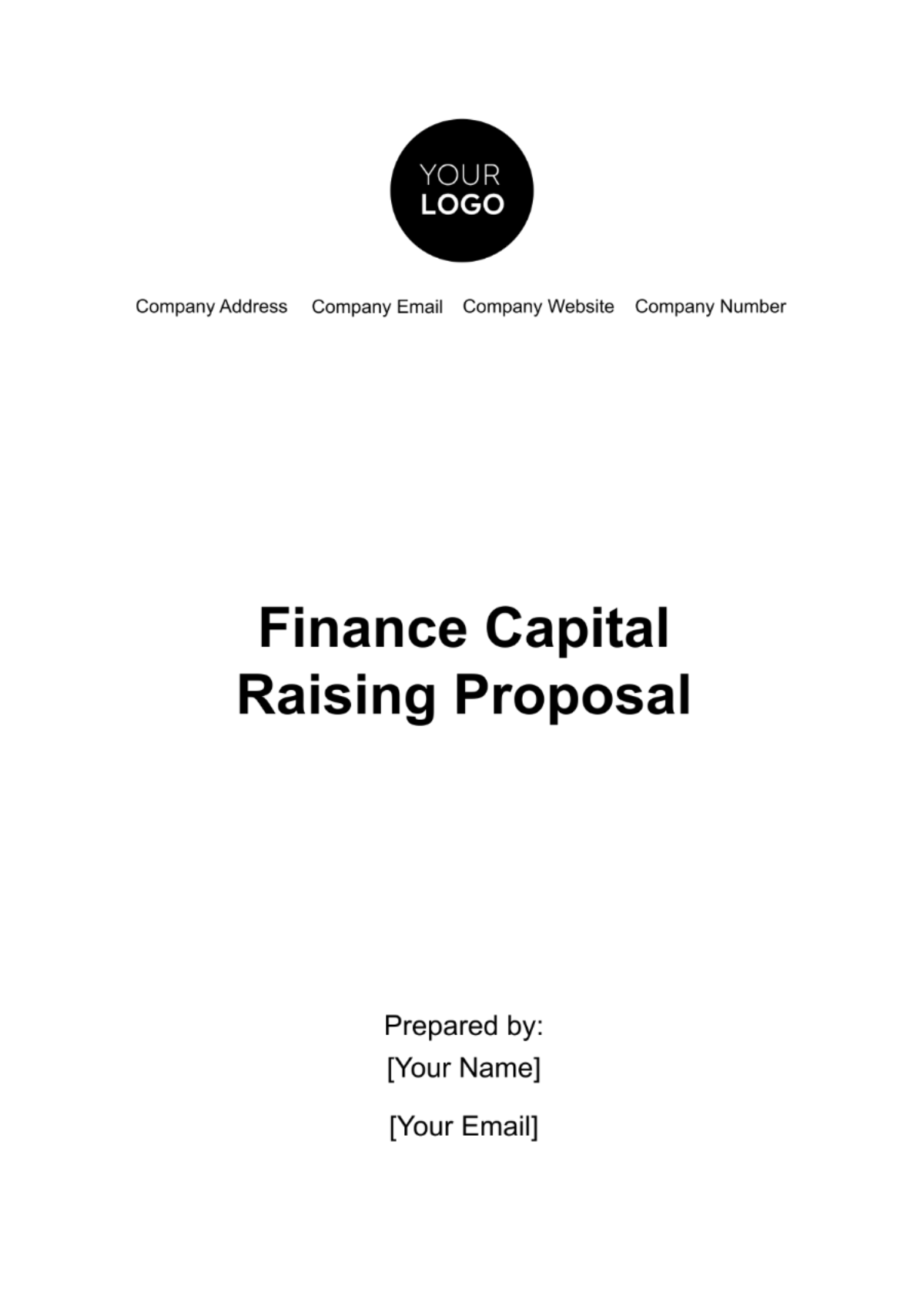 Finance Capital Raising Proposal Template