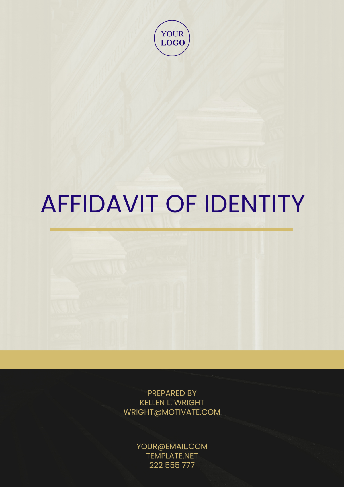 Virginia Affidavit of Identity Template